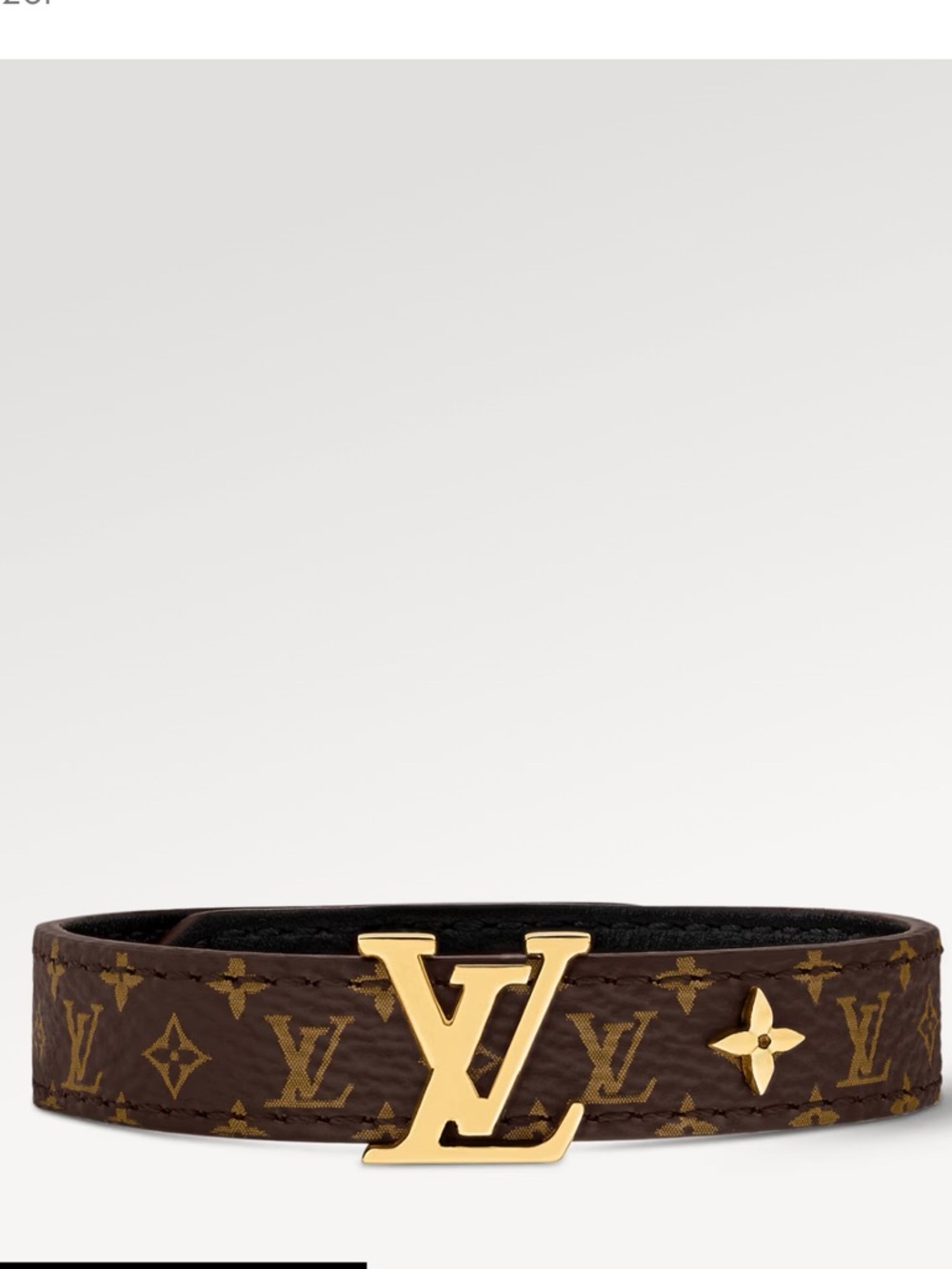 Louis Vuitton iconic Monogram Bracelet with Gold LV Logo